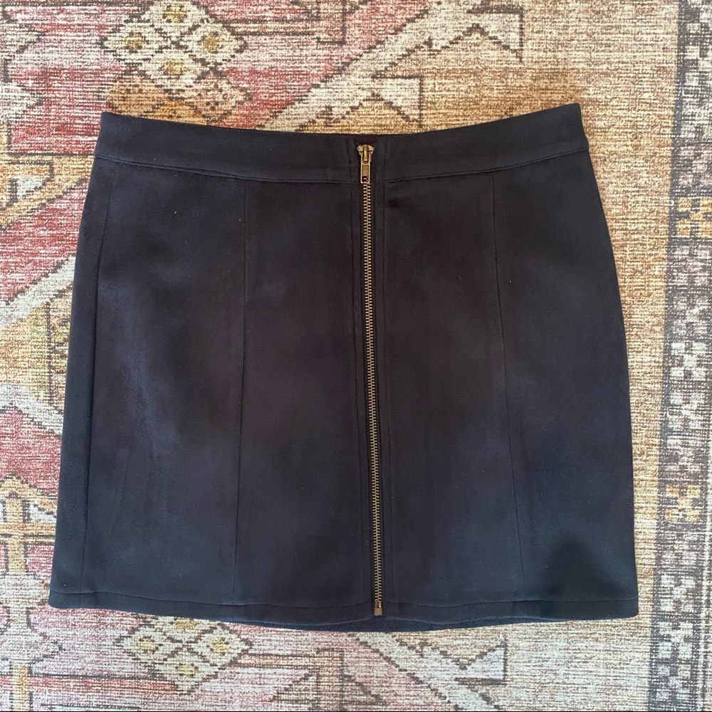Suede mini skirt
